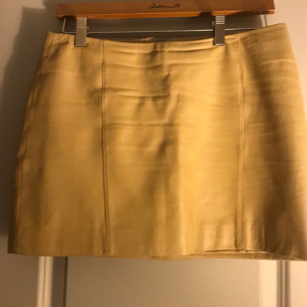 Leather mini skirt